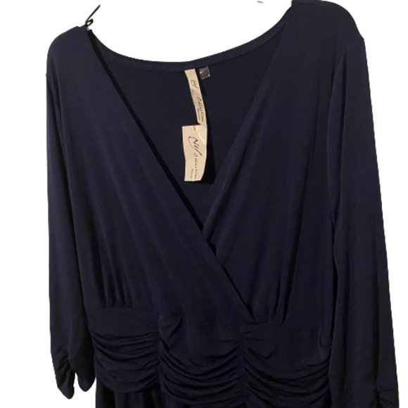 NWT NY Collection Plus Ruched Cocktail Dress - Picture 7 of 9